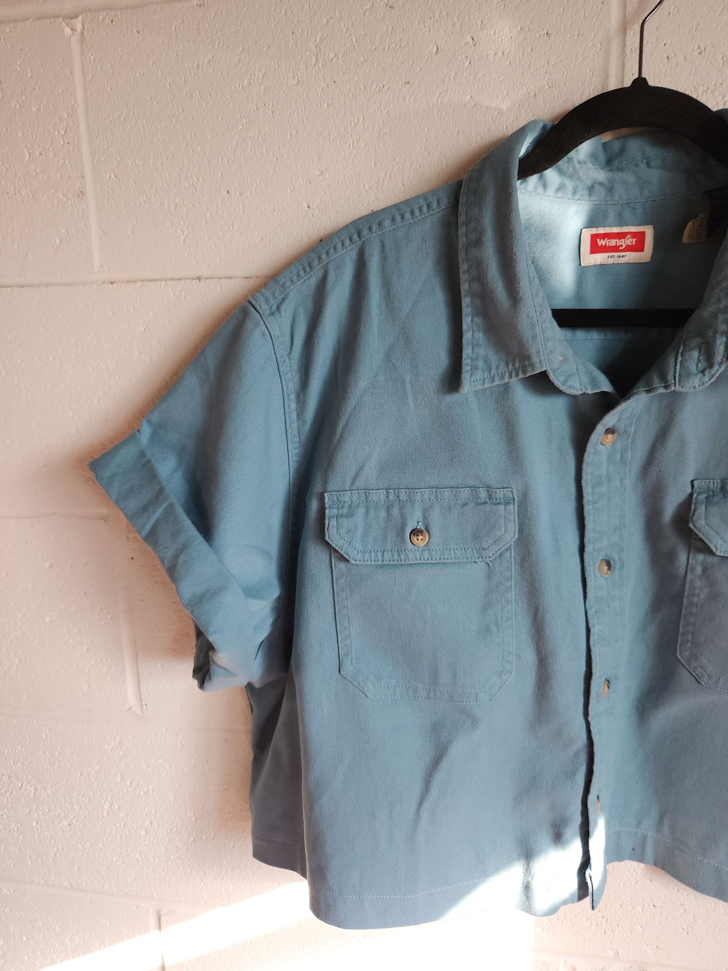 Upcycled Vintage Button Up - Teal