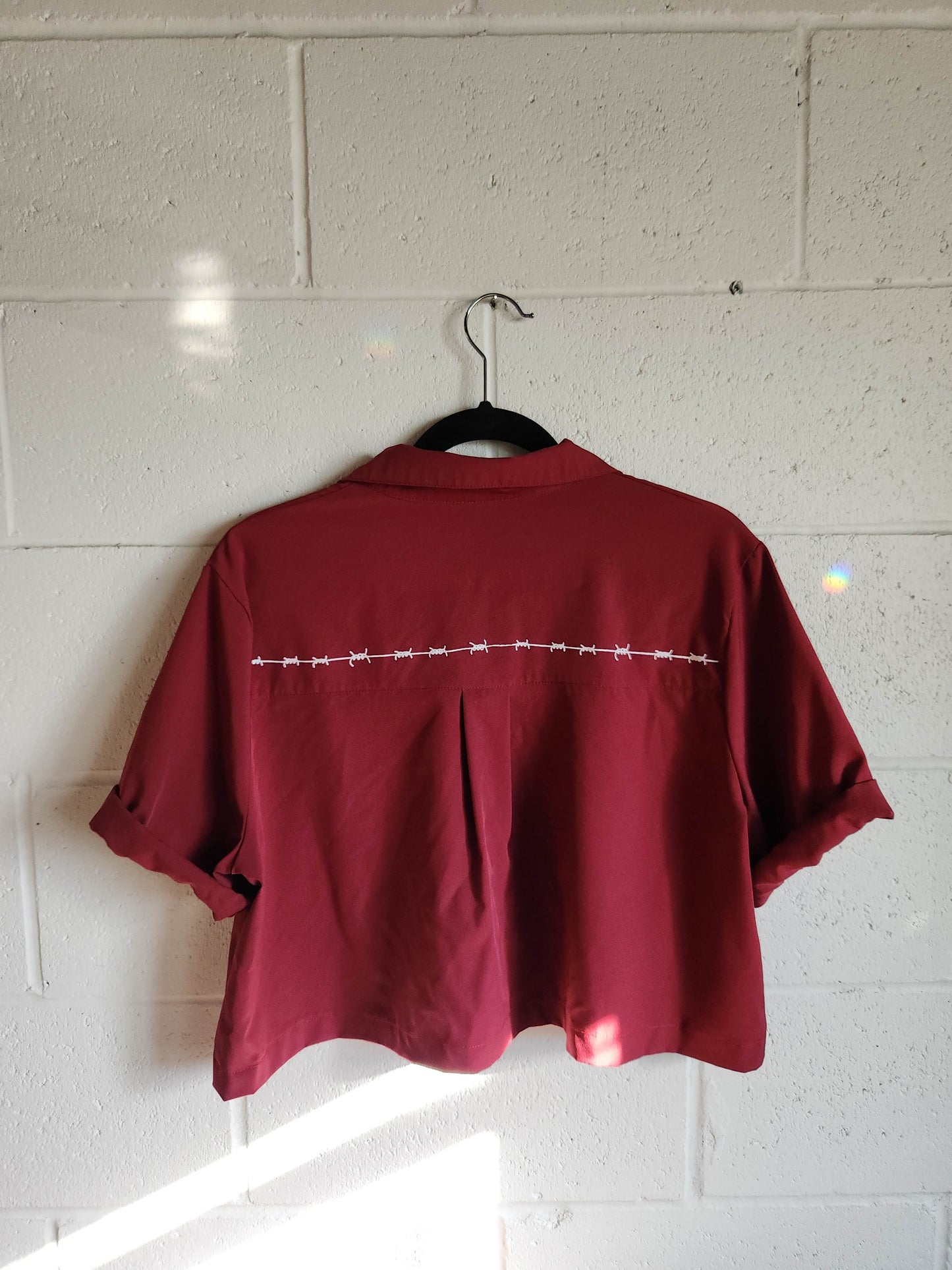 Upcycled Vintage Button Up - Red