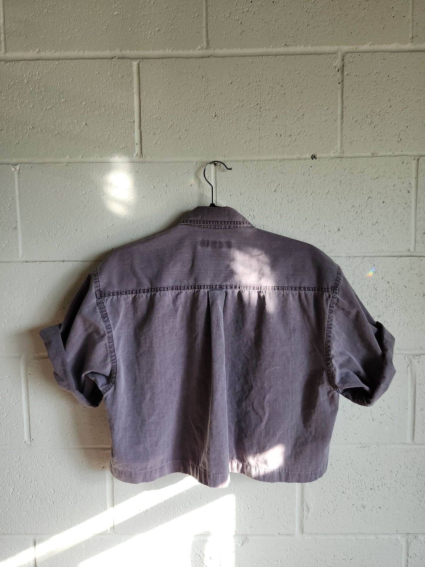 Upcycled Vintage Button Up - Purple