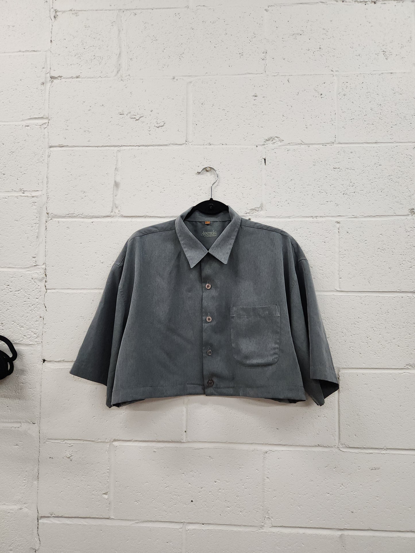 Upcycled Vintage Button Up - Grey