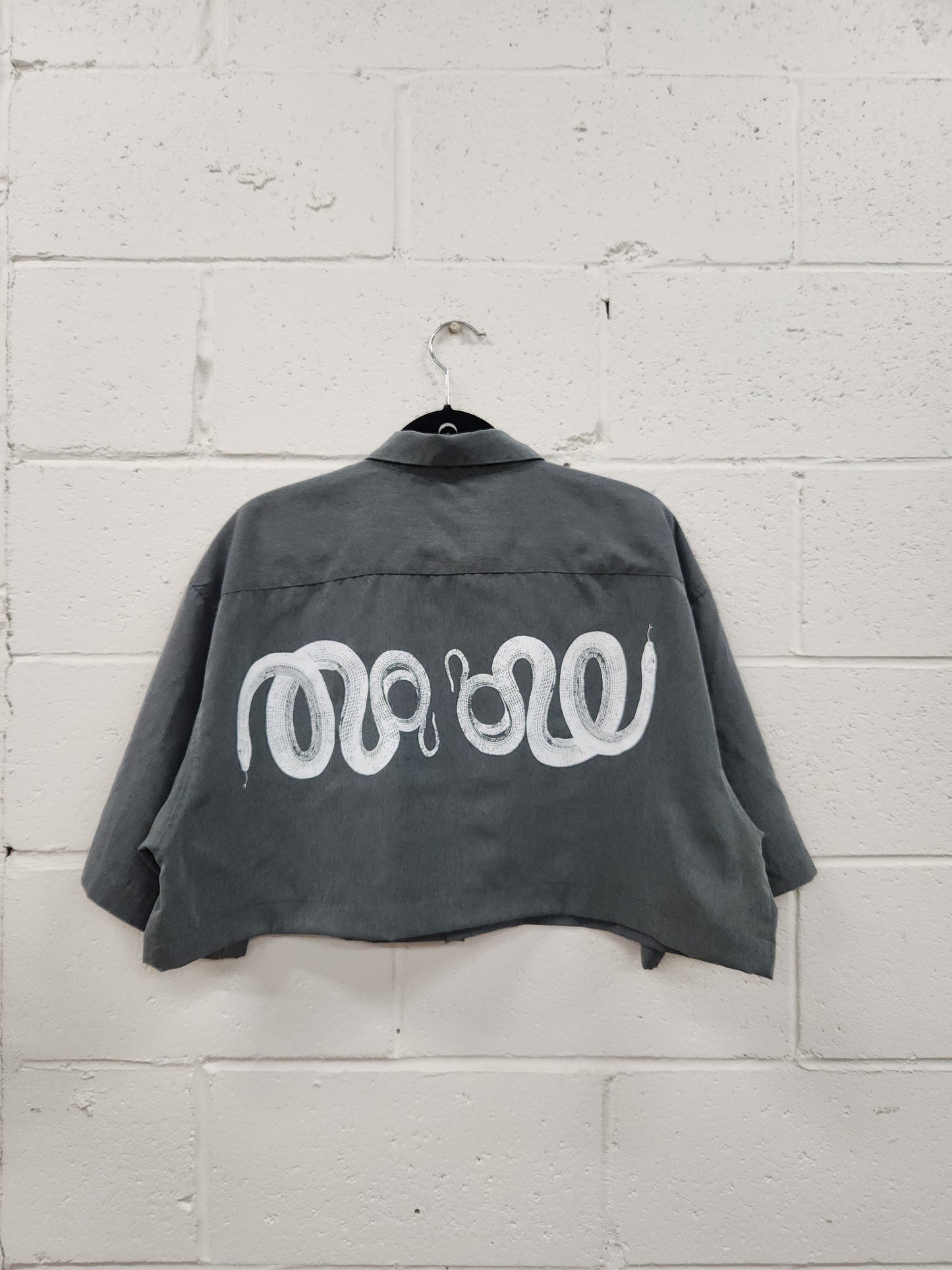 Upcycled Vintage Button Up - Grey