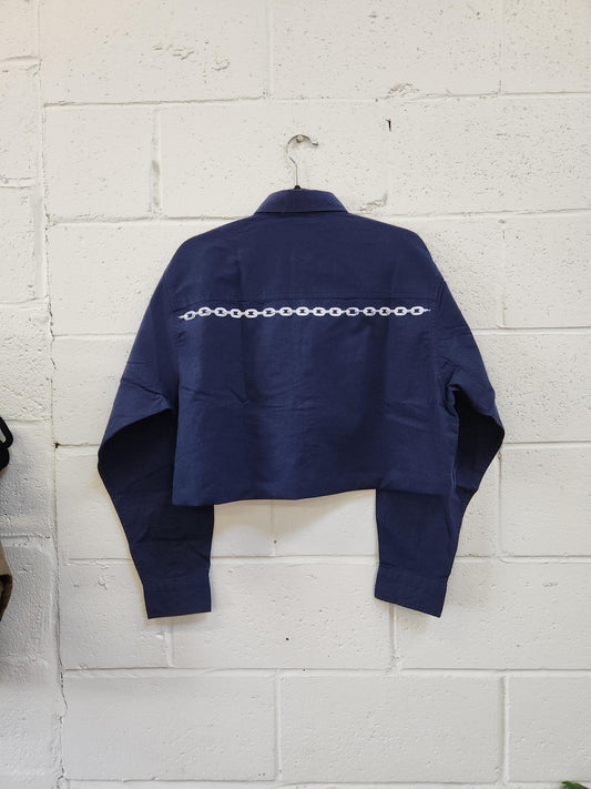 Upcycled Button Up Longsleeve - Navy