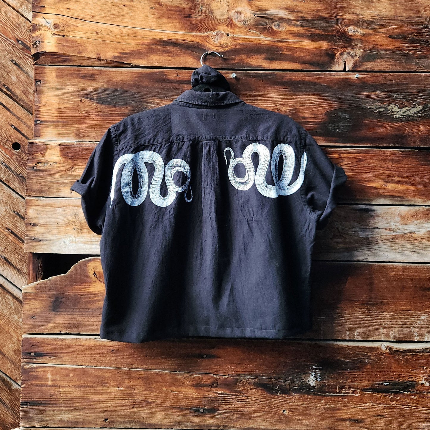 Upcycled Vintage Button Up - Snakes