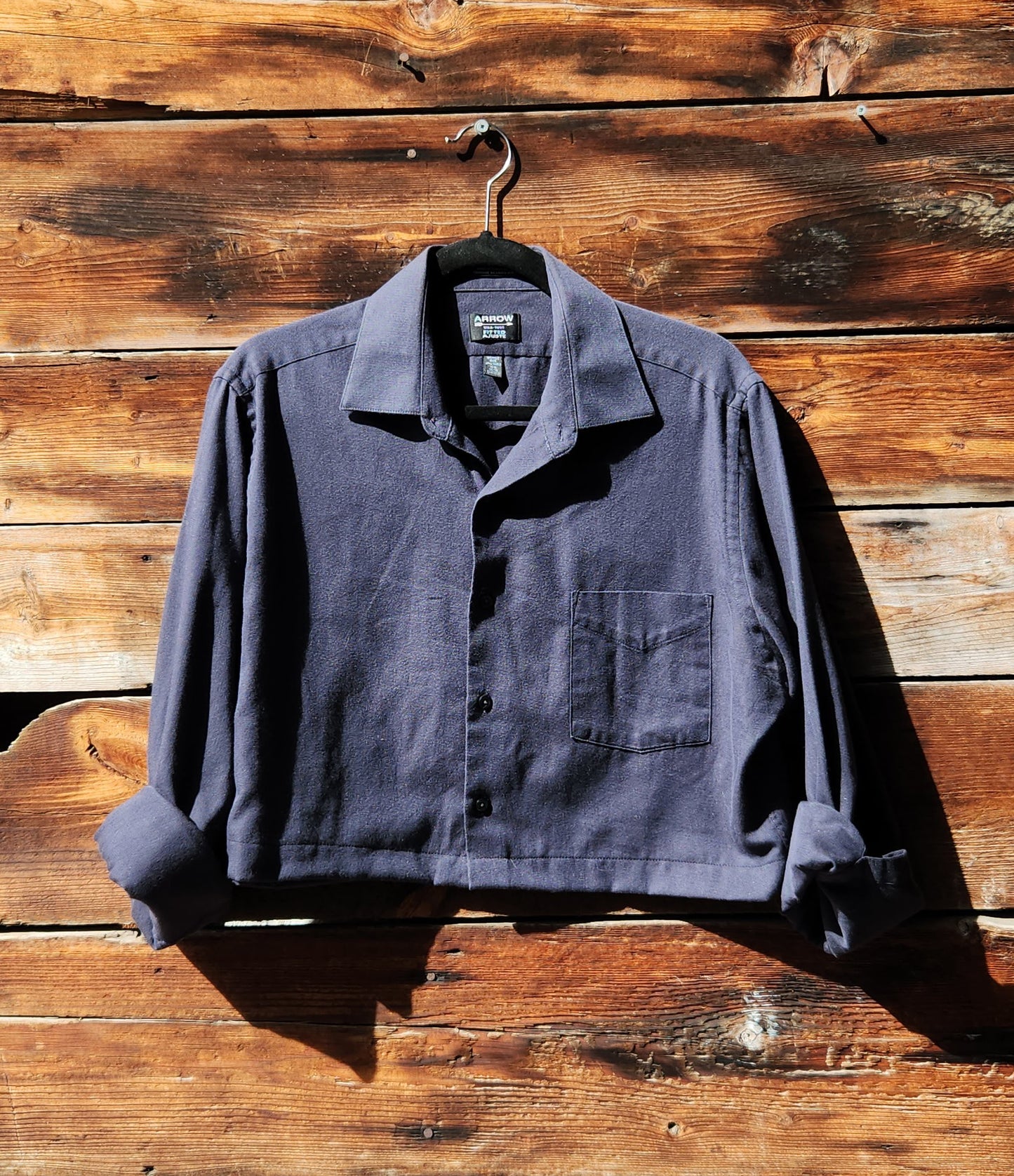 Vintage Upcycled Cropped Button Up