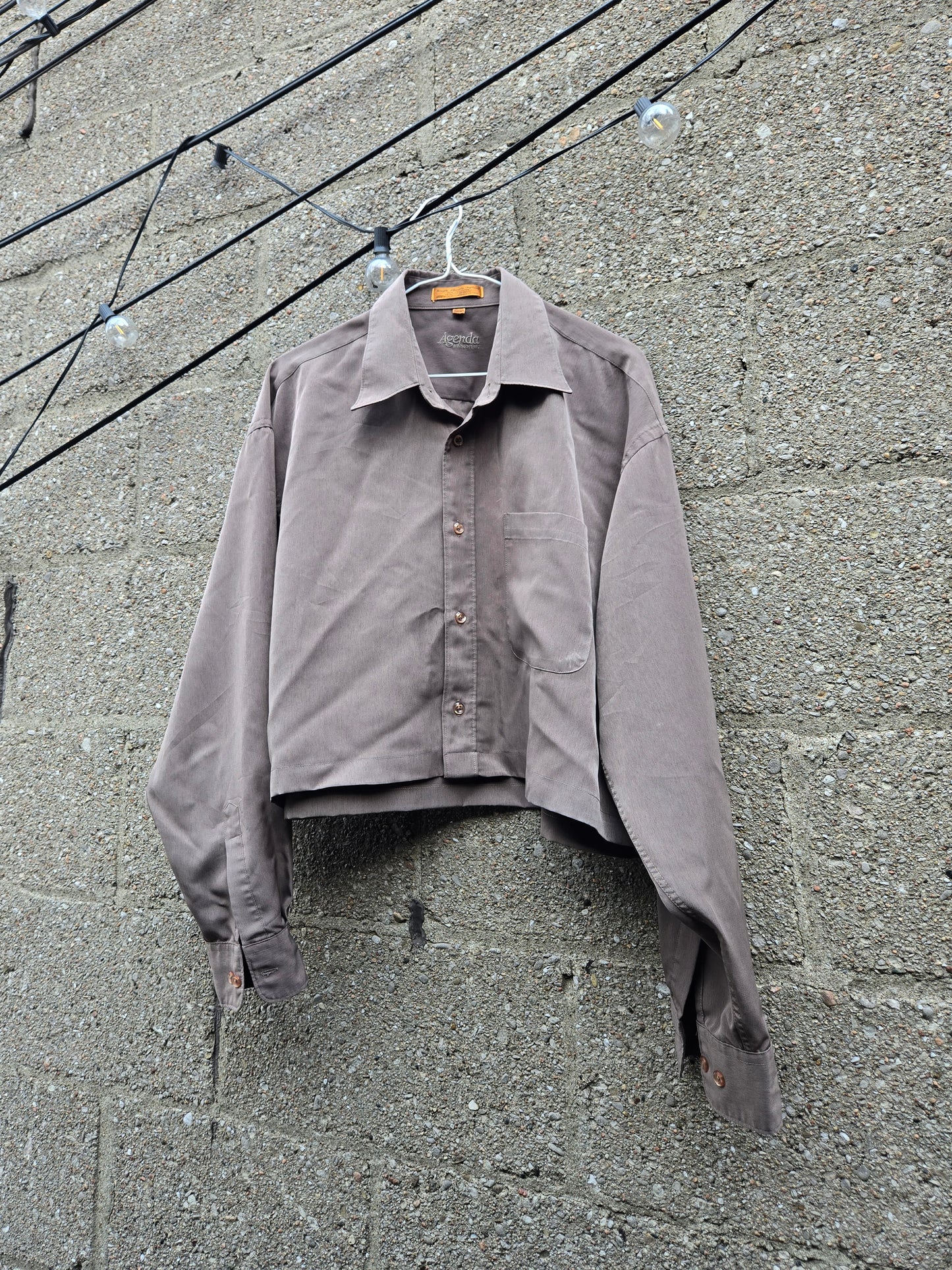Upcycled Button Up - Olive Double Snake