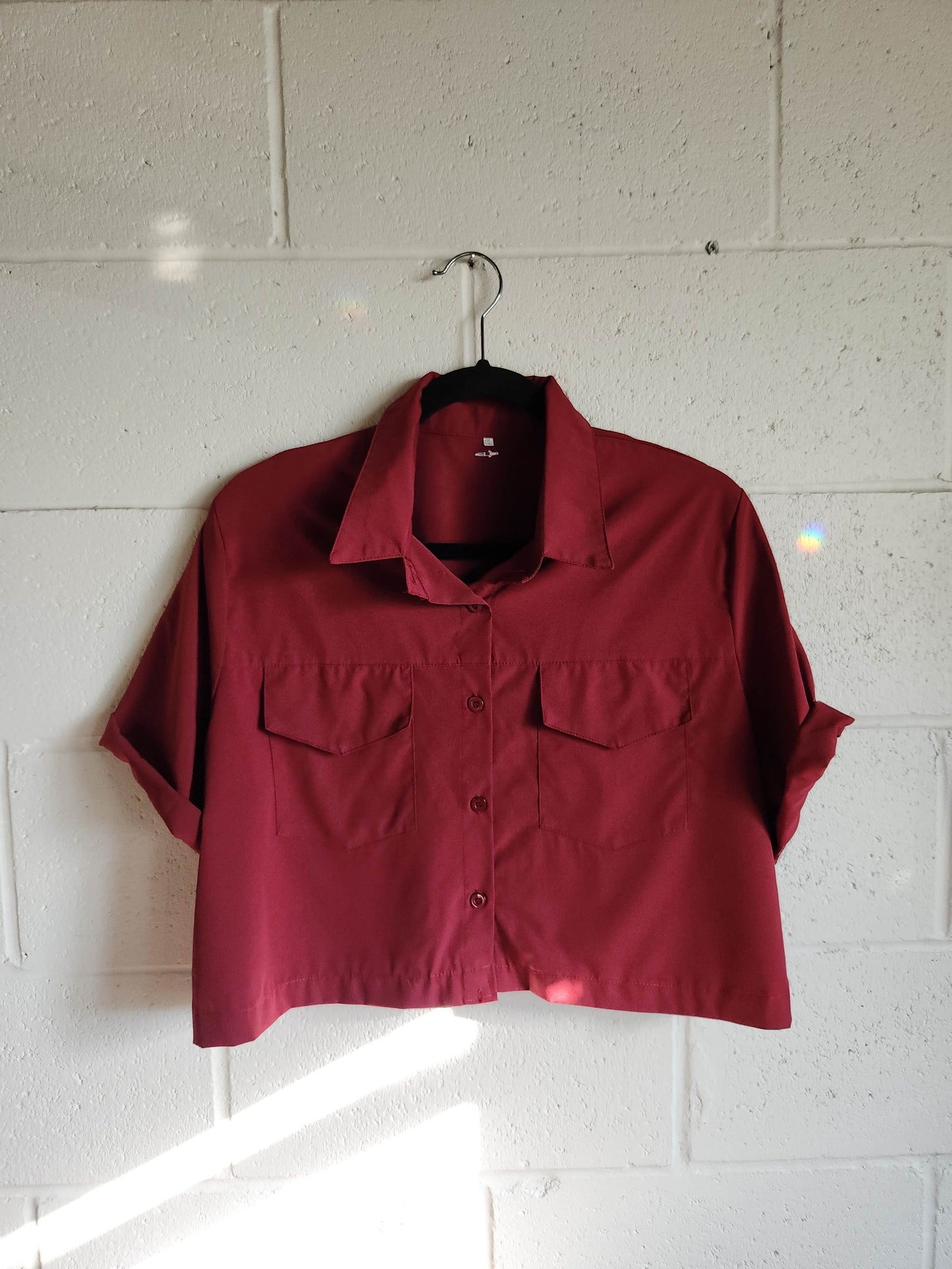 Upcycled Vintage Button Up - Red