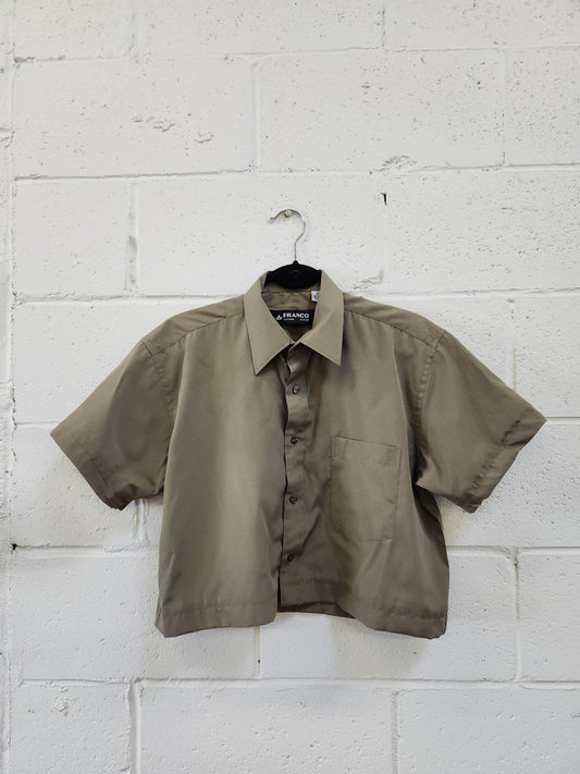 Upcycled Vintage Button Up - Green