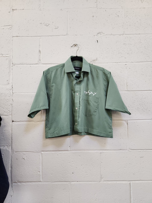 Upcycled Button Up Shirt - Mint